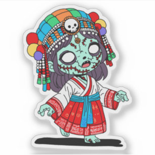 Schattigee koreaanse zombie sticker