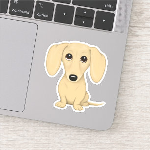 Schattigee kortharige crème dachshund cartoon hond sticker
