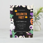 Schattigee Kostuum Halloween Party Invitation - Sp Kaart (Staand voorkant)