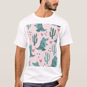 Schattigee krokodil, alligatorpatroon. t-shirt