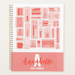 Schattigee kunstbenodigdheden Geïllustreerd Patroo Planner