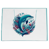 Schattigee, kust/nautische dolfijn groot cadeauzakje (Voorkant)