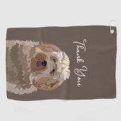 Schattigee labradoodle hond gepersonaliseerd golfhanddoek (Horizontaal)