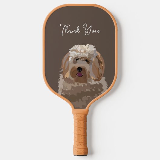Schattigee labradoodle hond gepersonaliseerd pickleball paddle (Voorkant)