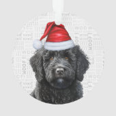 Schattigee Labradoodle Hond Vakantie Kerstfoto Ornament (achterkant)