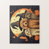 Schattigee labradoodles hond/halloween legpuzzel (Verticaal)