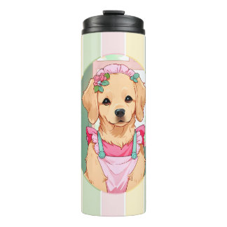 Schattigee Labrador Retriever Pastel Lines Cottage Thermosbeker