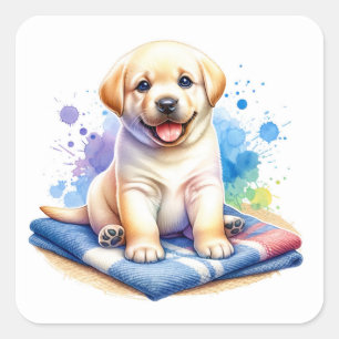 Schattigee Labrador Retriever Puppy Vierkante Sticker