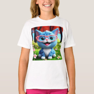 Schattigee Lachende Blauwe Kitten-55665 T-shirt
