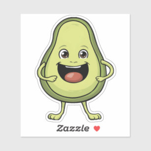 Schattigee lachende Cartoon avocado Sticker