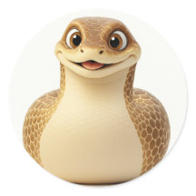 Schattigee lachende Cartoon Snake Sticker