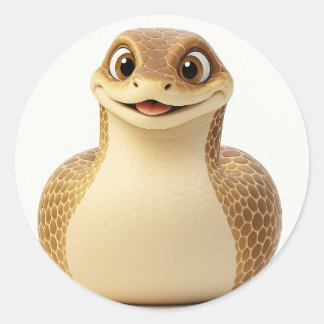Schattigee lachende Cartoon Snake Sticker