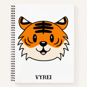 Schattigee Lachende Cartoon Tijger Notitieboek