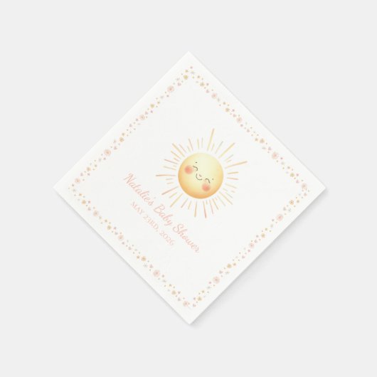 Schattigee lachende gele Waterverf Sunshine esthet Servet (Hoek)