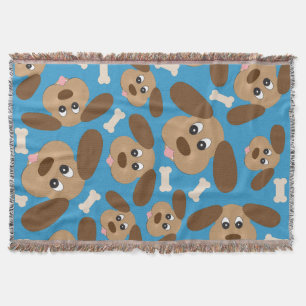 Schattigee lachende hond met grote oren deken