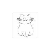 Schattigee Lachende Kat Kitten Cartoon Tekening Rubberstempel (Afrduk)
