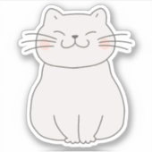 Schattigee lachende kattentekening sticker (Voorkant)