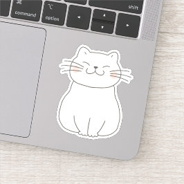Schattigee lachende kattentekening sticker