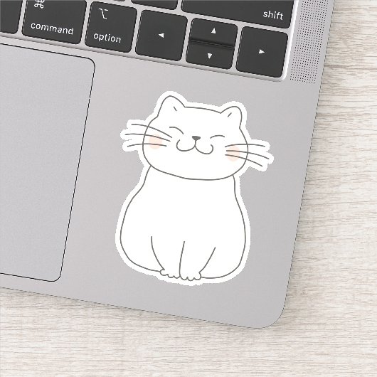 Schattigee lachende kattentekening sticker (Detail)