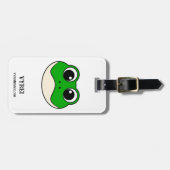 Schattigee lachende kikker bagagelabel (Voorkant horizontaal)