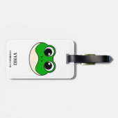 Schattigee lachende kikker bagagelabel (Achterkant horizontaal)