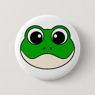 Schattigee lachende kikker ronde button 5,7 cm