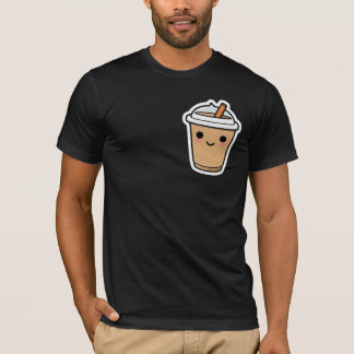 Schattigee Lachende Koffie Cup Kawaii Sticker T-shirt
