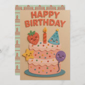 Schattigee lachende verjaardagstaart (Voorkant / Achterkant)