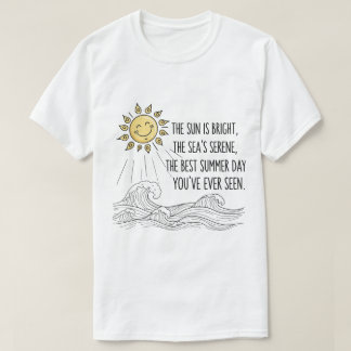 Schattigee Lachende Zon Zomergolf Kunst T-shirt