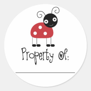 Schattigee Ladybug Bookplate Stickers