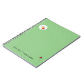 Schattigee Ladybug Flower gradient Gepersonaliseer Notitieboek (Linkerzijde)