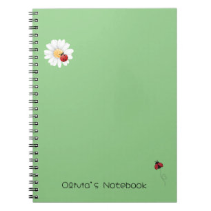 Schattigee Ladybug Flower gradient Gepersonaliseer Notitieboek