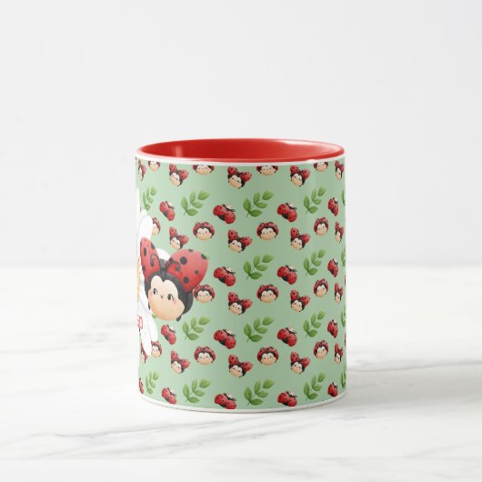 Schattigee LadyBug Pattern Aangepaste Kinder Mok (Midden)