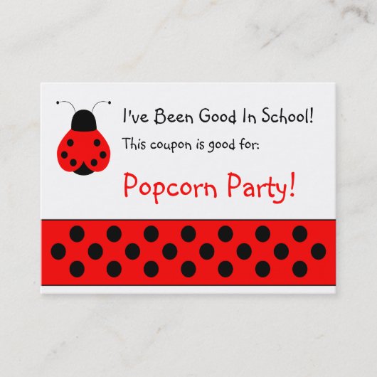 Schattigee Ladybug School Coupon (Voorkant)