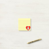 Schattigee lama in rood hart tekening gevoerd 3x3 post-it® notes (Op bureau)