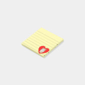 Schattigee lama in rood hart tekening gevoerd 3x3 post-it® notes (Schuin)