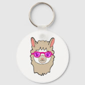 Schattigee lama met glastekening sleutelhanger (Achterkant)