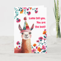 Schattigee lama met roze bloemen