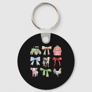 Schattigee landbouwhuisdieren Koe Varkenskip Coque Sleutelhanger