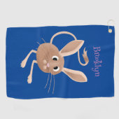 Schattigee lange oren jerboa cartoon illustratie golfhanddoek (Horizontaal)