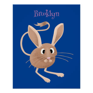 Schattigee lange oren jerboa cartoon illustratie perfect poster