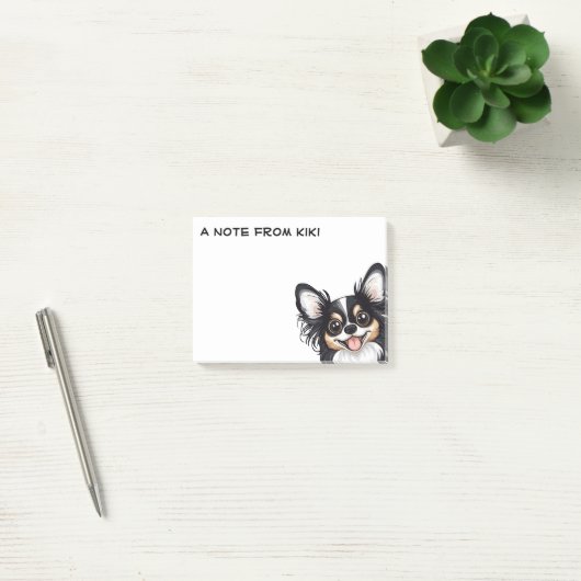 Schattigee langharige driekleur Chihuahua Post-it® Notes (Kantoor)