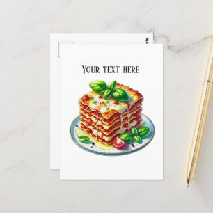 Schattigee lasagne Tekst toevoegen Briefkaart