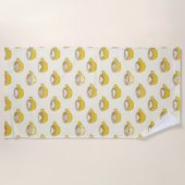 Schattigee latte kunst in gele koffiemokken patroo strandlaken (Voorkant)