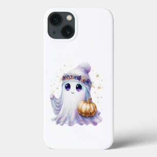 Schattigee Lavendar Paarse Ghost Halloween Spooky iPhone 13 Hoesje