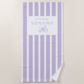 Schattigee Lavendel Bow Coquette Preppy Bruidsfees Strandlaken (Voorkant)