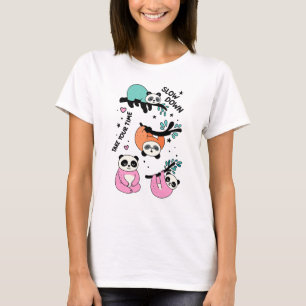Schattigee Lazy Panda Cartoon – Slow Down T-shirt