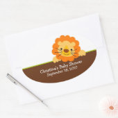 Schattigee leeuw Baby shower ovale Sticker (Envelop)