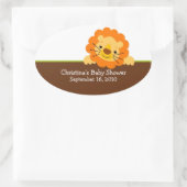 Schattigee leeuw Baby shower ovale Sticker (Tas)