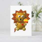 Schattigee Leeuw met een Lollipop Kaart (Staand voorkant)